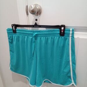 Athletic Works Plus Size XXL Women's Turquoise Athletic Performance Shorts